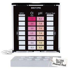 Pool Tester pH and Chlorine 2-in-1 Water Tester Shake Test DPD1 and Phenol Red Reagent Tablets (Pack of 2 x 100 Pieces)