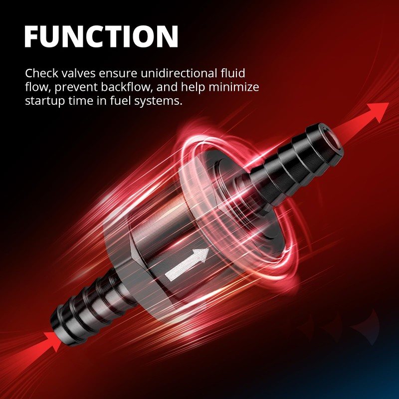 EVIL ENERGY 1/4" Fuel Check Valve One Way Inline Non