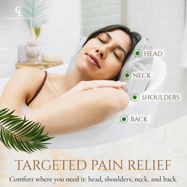 Luxury Bath Pillow for Tub - Thick and Comfortable Bathtub Pillow Support for Head and Neck and Back - Washable Quick-Drying Bath Pillows - Bath Cushion for Home Spa - Fits Any Bathtub - Light Gray