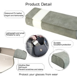 WANXIN Portable Eyeglass Case Eyeglasses Bag for Reading Glasses Spectacles and Small Sunglasses, Sturdy Pocket Size Cases (grey)