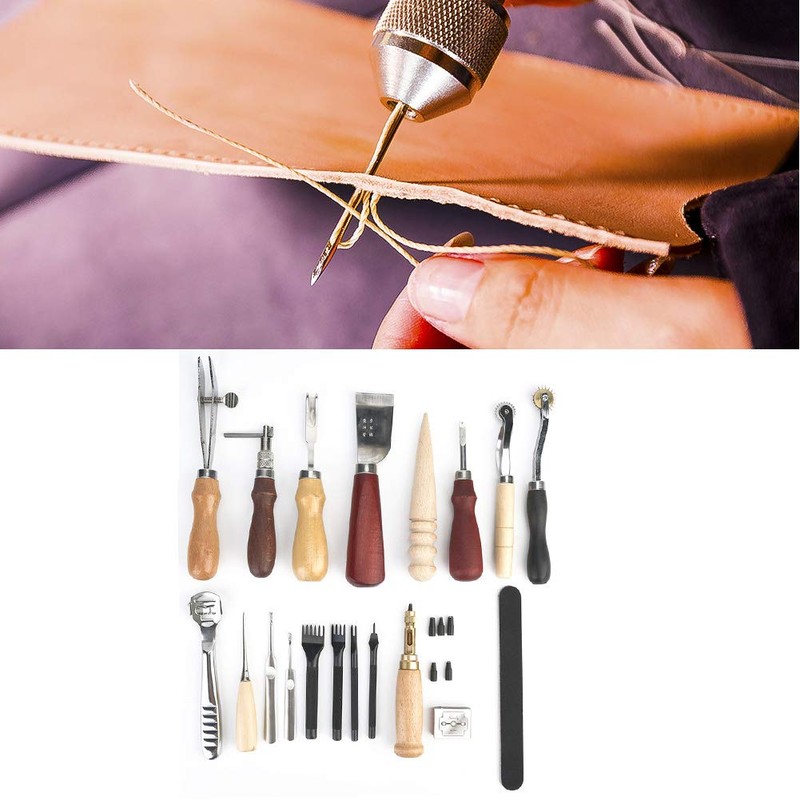 Leather Craft Sewing Kit, 19 Pieces/Set Leather Craft Punch Tools,