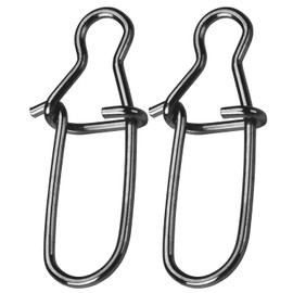 AMYSPORTS High Strength Fishing Snap Clip Duo Lock Snap Swivel Stainless Quick Change Fishing Snaps Solid Black Nickel 100pcs 26lbs