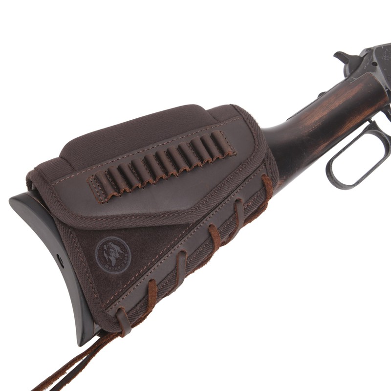 Leather Buttstock Shell Holder, Gun Stock Cover Cheek Rest Riser