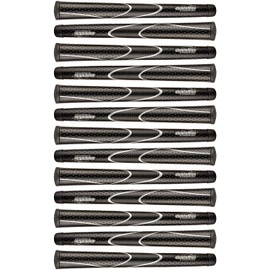 JumboMax Pack of 13 Tour Series Golf Grips - Black with Silver Trim Large/LG (+11/32")