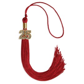 Endea Graduation Single Color Tassel with Gold Bling Charm (Red, 2025)