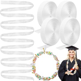 524 Ft Graduation Candy Lei Netting Tubing, 4 Rolls Clear Graduation Candy Lei Netting Mesh Bags, Candy Lei Making Kit for DIY Graduation Wreaths Packing Snacks