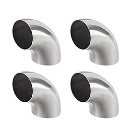 sourcing map Stainless Steel 304 Pipe Fitting Long Radius 90 Degree Elbow Butt-Weld 1-1/2-inch OD, 0.85mm Thick Pipe Size 4pcs