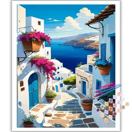 Landscape Paint by Numbers Adults, DIY Landscape Paint by Numbers Adult, Painting by Numbers Set for Gift and Home Decoration, 40 x 50 cm, Frameless