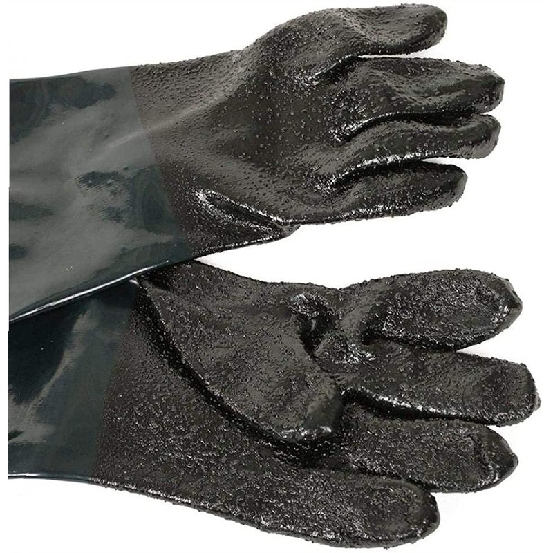Rubber Sandblasting Gloves Anti-Slipping 60cm PVC Special Gloves for Sandblasting