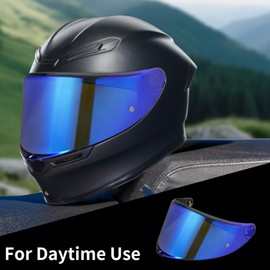 VCOROS K6 Helmet Visor Replacement - K6 Helmet Visor Motorcycle Face Shield Replacement for K6 K6s (Chrome Blue)