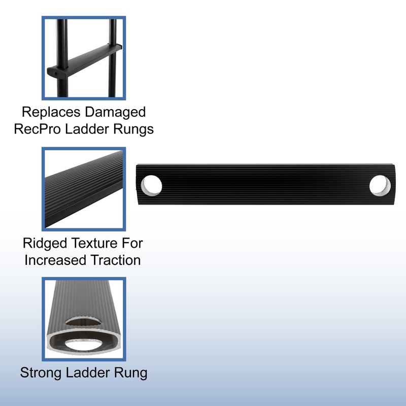 RecPro RV Ladder Replacement Treaded Step Rung | Includes End