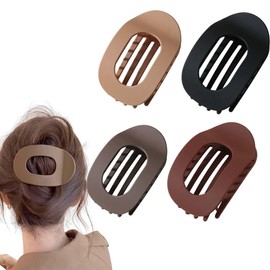 VONJUMA Pack of 4 Flat Hair Clips for Women Strong Hold Women's Hair Clips Women's Matte Large Hair Clip for Thin and Thick Hair Curved Design for Lying Down