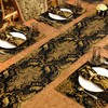 TOPLUXE Table Runner with Tassels, Jacquard Tablecloth for Dining Table,