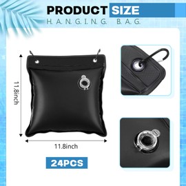 VioraWhite 24 Pack Swimming Pool Cover Hanging Bag Above Ground with Hooks Heavy Duty 11.8" L x 11.8" w Thicker Black PVC Cover Weights for Above Ground Pool Hot Tub Cold Resistant in Winter