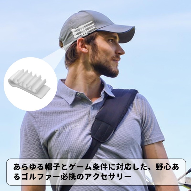 PAVIKE Golf Tee Holder (2 Pcs) Golf Tee Hat Clip