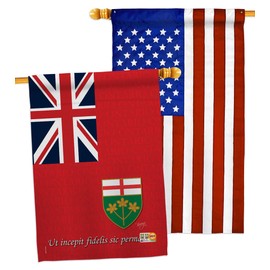 Ontario House Flags Pack Regional Canada Provinces Canadian Territories Region Country Particular Area USA Applique Small Decorative Gift Yard Banner Made In 28 X 40