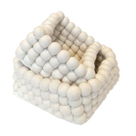 Set of 2 Felt Storage Baskets, Square Baskets, Handmade, Fair Trade, Sustainable Felt Decoration, Stackable, Organiser, Multi-Purpose Organisation Container for Children's Room, Living Room, Bathroom,