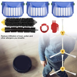 BTIHCEUOT Kit de Piezas de Repuesto para aspiradora, Cepillo de Cerdas de Filtro de Alta Resistencia Cepillo de Limpieza de 3 Cepillos Armados para Roomba 600 Seires