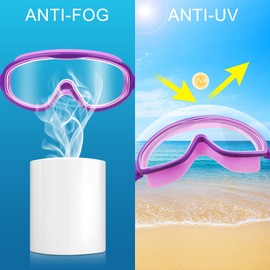 COOLOO 2-PACK Kids Swimming Goggles, Kids Swim Goggles Junior Children Girls Boys Early Teens Age 3-15, with Anti-Fog, Waterproof, Protection Lenses, Crystal Clear Wide Vision