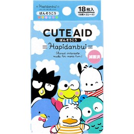 サンタン はぴだんぶい ばんそうこう 322549 サンリオ SANRIO ポチャッコ あひるのペックル タキシードサム ハンギョドン バッドばつ丸 けろっぴ 絆創膏 18枚入 子供 キッズ 傷テープ