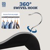 Zober Black Wooden Hangers - 20 Pack, Heavy Duty, Non