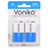 Voniko 9V Batteries - Alkaline 9V Battery 2 Pack -