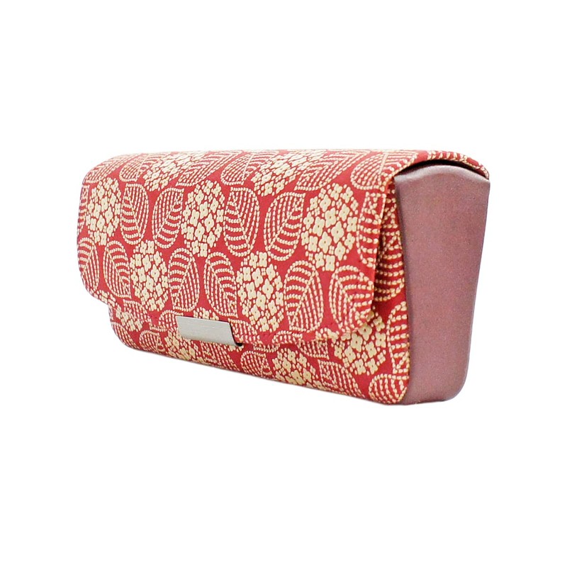 Indenya 4206-13-174 H Glasses Case, Deer Leather, Red Background x
