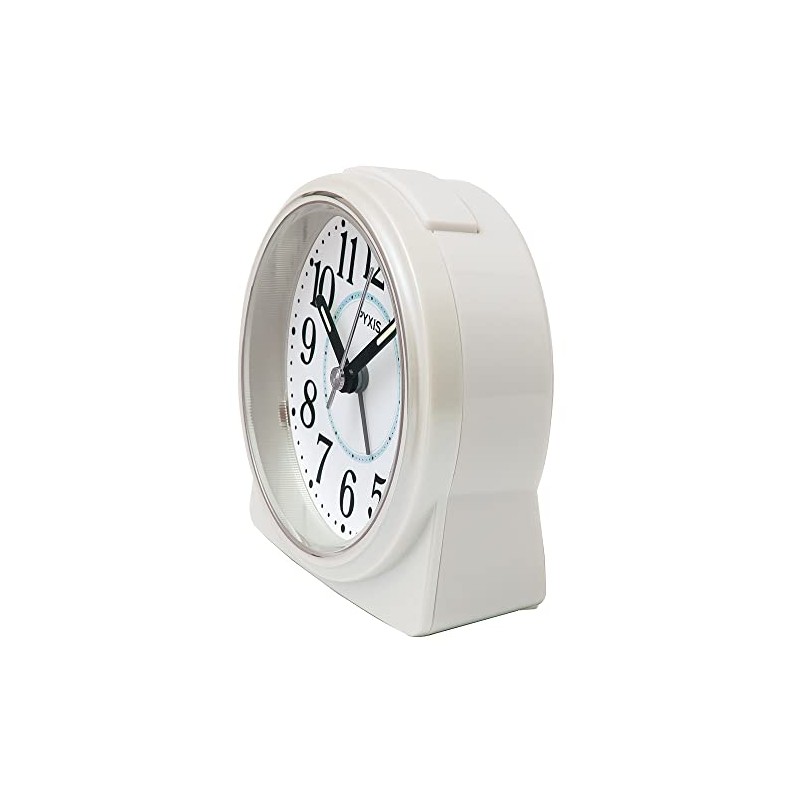 Seiko Clock PYXIS NR451W Alarm Clock, Analog White Pearl, 3.5