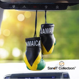 SandT Collection Country Flag Mini Boxing Gloves - Hanging Punching Gloves (Jamaican)