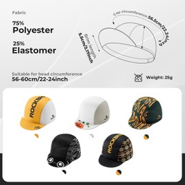 ROCKBROS Cycling Cap, Lightweight Summer Breathable Cycling Under Helmet Skull Caps, Bicycle Headwear for Running Fishing Hiking Outdoor Activities Black