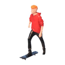 MagiDeal 1/64 Scale Diorama Stylish Figure Street People Model Resin Landscape Toy Painted Miniature Figurine Layout for Birthday Gift, Skateboard Man
