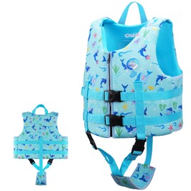 OSHYLE Swim Vest for Kids Toddler Floaties Vest with Safety Strap Buoyancy Aid (WB-SK, S(1-3))