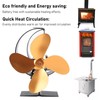 Wood Stove Fan 4 Blades Fireplace Fan Heat Powered Fast