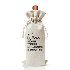 EUFJDKSL Teacher Wine Bag, Appreciation Gifts, Gift For Teachers, Teacher Graduation Party Supply, Coworkers Colleagues Gifts, Thank You Gift For Teacher, Reusable Drawstring Wine Bag