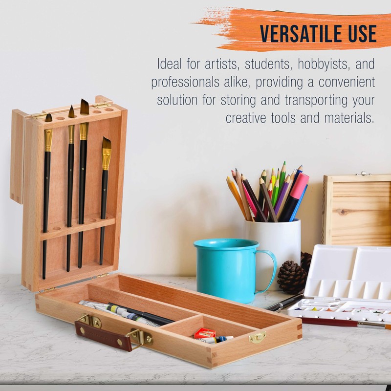 U.S. Art Supply Multi-Function Flip Open Artist Supply Box with