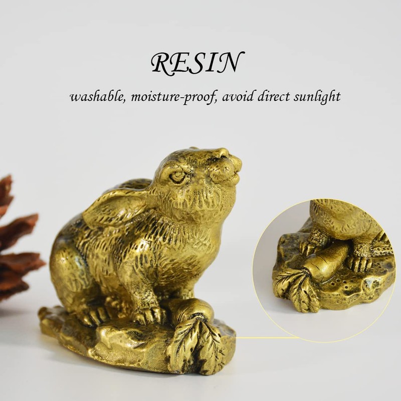 ILEWEI 2023 Fengshui Chinese Zodiac Sign Rabbit Statue New Year