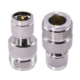 CNARIO 2PCS N Female to Mini UHF Male Connectors,Mini UHF to N Type adapters N Type Coaxial Connector RF Coax Adapter for WiFi Antenna RF Coaxial Cable