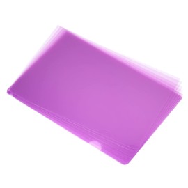 PATIKIL L Type Folders 12 Pack A4 Plastic Clear Document Folder File Jacket Sleeves Project Pockets, Purple