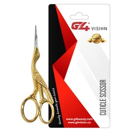G4 Vision Eye Brow Scissor Cuticle Scissors Manicure Pedicure Grooming Nail Trimming Gold