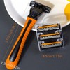 Manual Safety Razor For Men, 3-Layer Stainless Steel Hair Removal