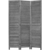 3 Panel Wood Room Divider 5.7 Ft Tall Privacy Wall