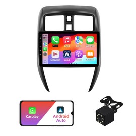 2+32G Android 12 Double Din Car Stereo for Nissan Versa Sedan 2015-2019 with 10.1 Inch Touchscreen Radio Built-in Wireless Carplay/Android Auto/GPS/Bluetooth/FM/AUX-in/SWC/Backup Camera