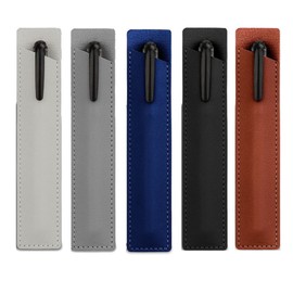 5 Pack PU Leather Pen Sleeve Single, Small Fountain Pen Pouch, Pocket Pen Holder Carrying Case, Protective Cover Organizer for Ballpoint Stylus Touch Pen Pencil (5 Colors)