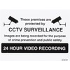 VSafety Warning, Closed Circuit Television 24 Hour Video Recording (Red)