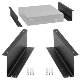Volcora Cash Drawer Under Counter Mounting Metal Bracket - Black Heavy Duty Steel Mounting Brackets for Under Desk Installation - Under Cabinet Bracket Compatible with Most Cash Registers