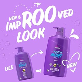 Aussie Miracle Moist Champú para todo tipo de cabello - Seco, Rizado, Crespo, Ondulado, Liso - Sin Parabenos, Hidratante, Limpieza Suave con Aceite de