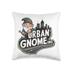 Urban Gardener City Rooftop Garden Sustainable Gardening Throw Pillow