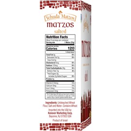 Yehuda Yehuda Salted Daily Matzo (3 Pack) Light, Airy & Crisp, Made with 3 Simple Ingredients, No Preservatives, Nothing Artificial