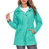 Kikibell Lightweight Raincoat for Women with Hood Windbreaker Waterproof Trench