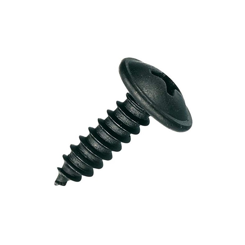 Phillips Flat Head Self-Tapping Screws with Disc, Black, Galvanised